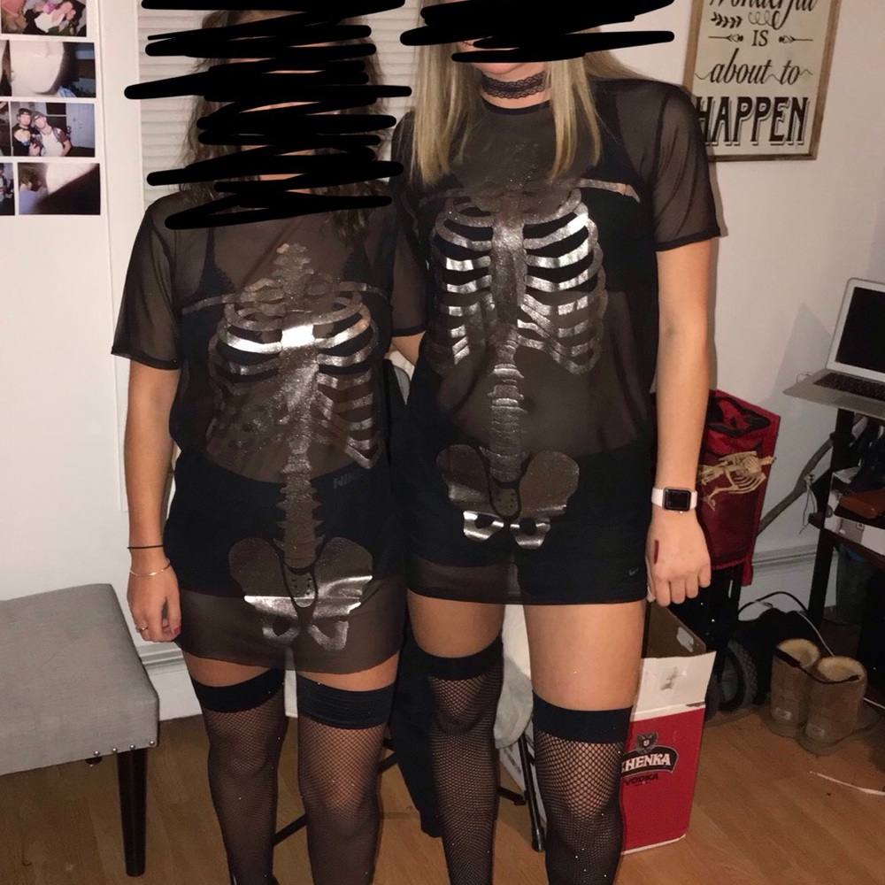 Skeleton Halloween mesh dress